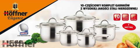 Zestaw garnków Hoffner Elegance stal nierdzewna 10 el. Zestaw garnków Hoffner Elegance stal nierdzewna 10 el.