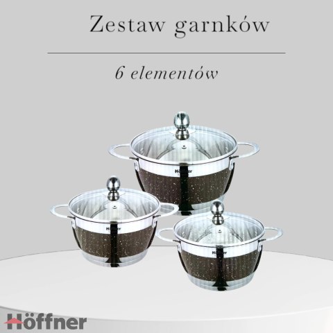 Zestaw garnków 6 elementów HOFFNER HF-4452 Zestaw garnków 6 elementów HOFFNER HF-4452